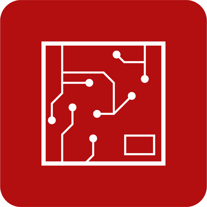 Icon illustrating simple PCB (circuit board).