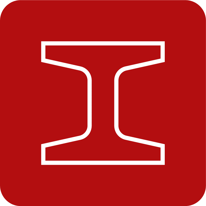 Icon illustrating the profile of an iron beam.